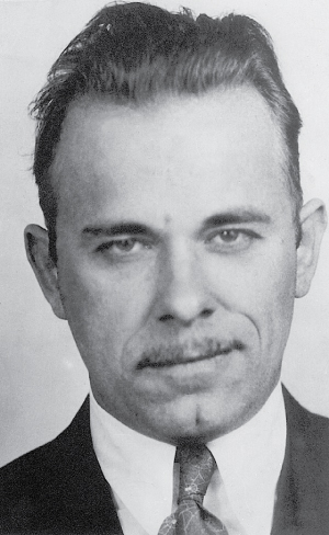 A mug shot of John Dillinger.